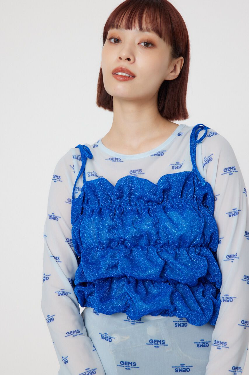 RODEO CROWNS「2WAY ラメ ギャザー ビスチェ」|キャミソール|