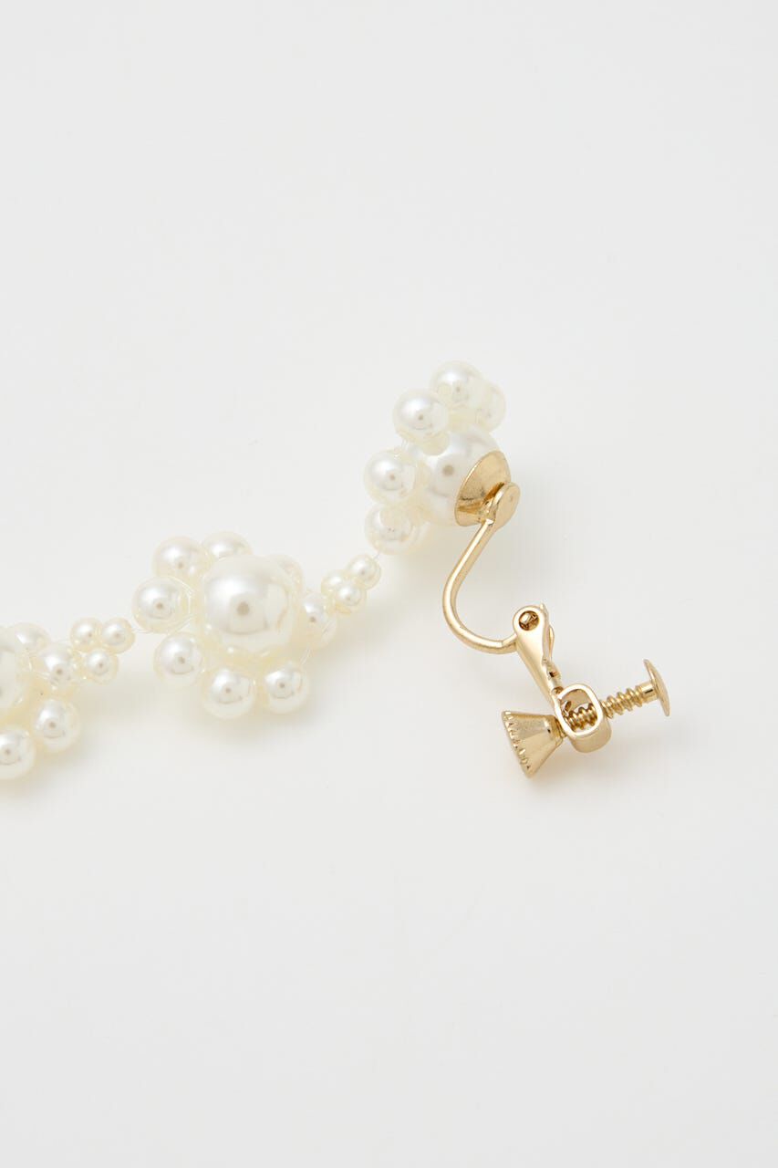 RODEO CROWNS「フラワーフェイクパール4連イヤリング」|ピアス|