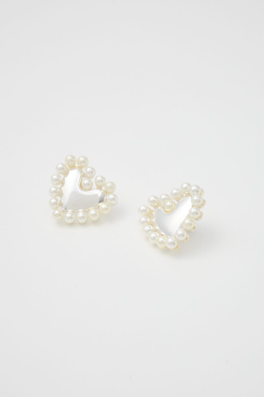 RODEO CROWNS「フェイクパールフレームハートピアス」|ピアス|