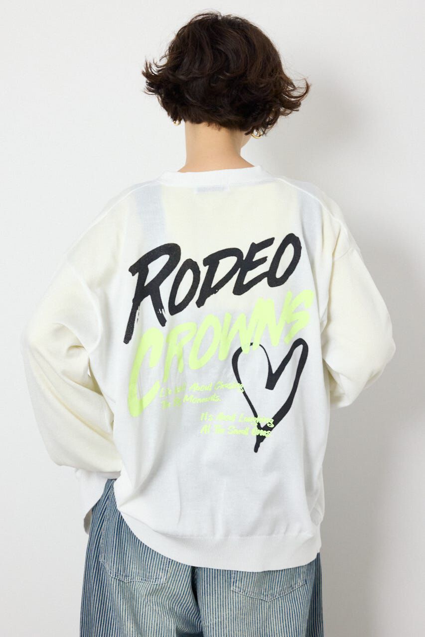 RODEO CROWNS「ネオンカラーロゴニットカーディガン」|カーディガン|O/WHT1