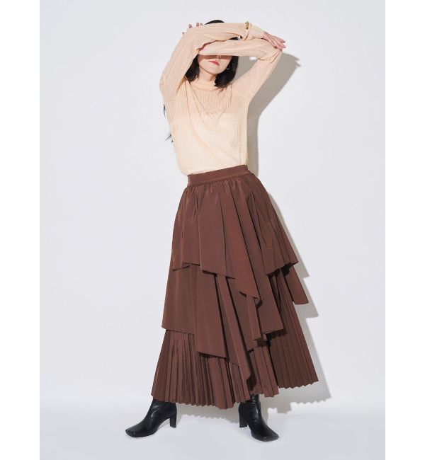 ELENDEEK「ASYMMETRY PLEAT MIX SK」|スカート|