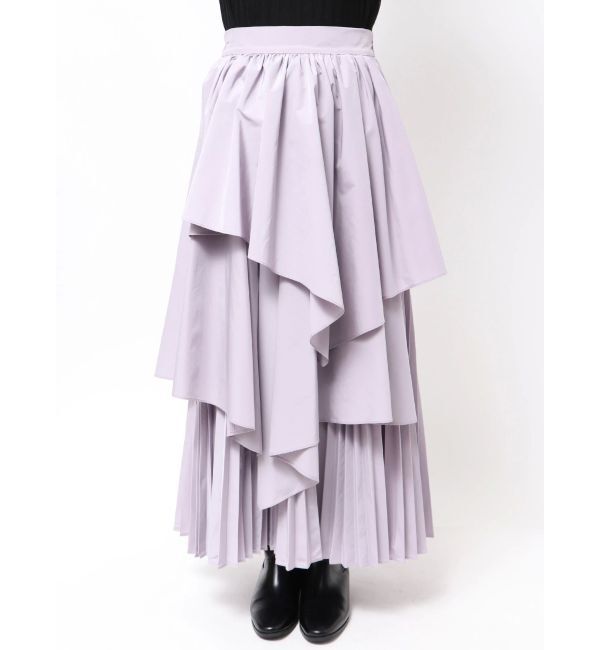 ELENDEEK「ASYMMETRY PLEAT MIX SK」|スカート|