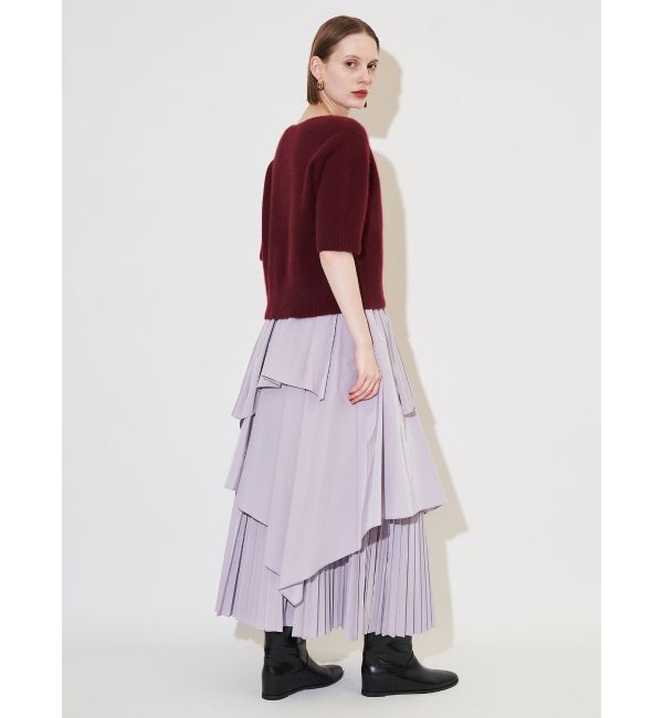 ELENDEEK「ASYMMETRY PLEAT MIX SK」|スカート|