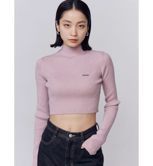 EMODA「ハイネッククロップニット」|ニット・セーター|ピンク