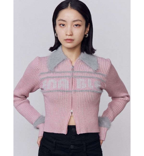 EMODA「プレーティングシャギーロゴニット」|ニット・セーター|ピンク