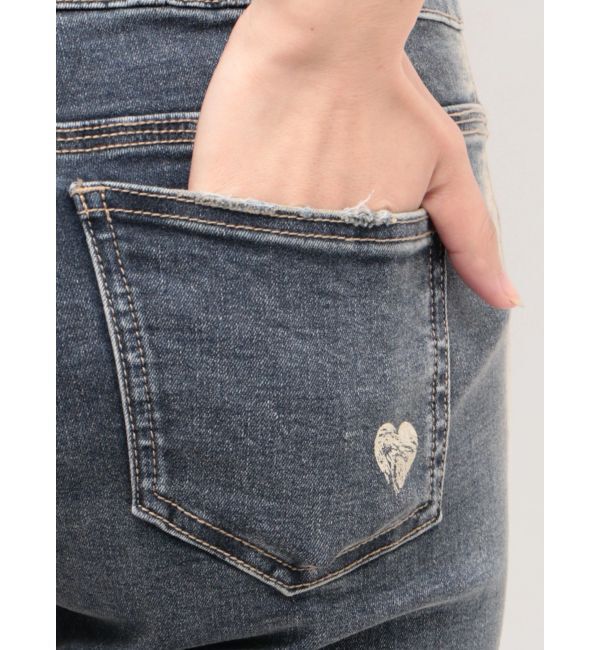 EMODA「ハートダメージハイウエストフレアパギンス」|デニム|