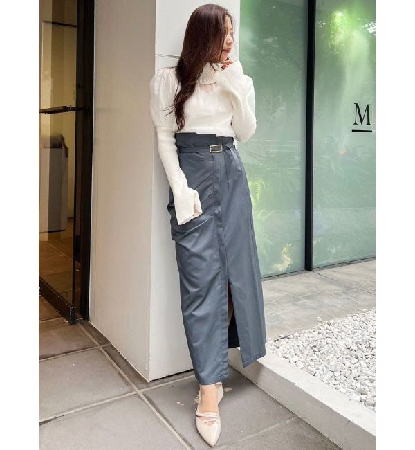 MERCURYDUO「ハイウエストアシメタックタイトスカート」|スカート|