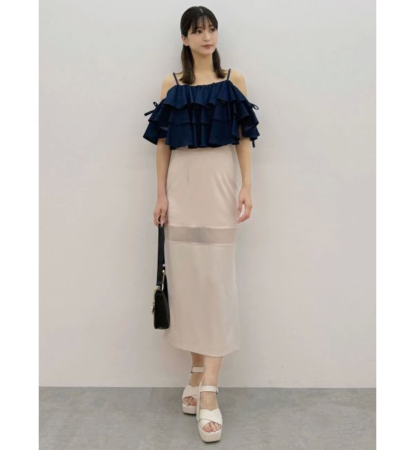 MERCURYDUO「パネルシアー切替ナロースカート」|スカート|