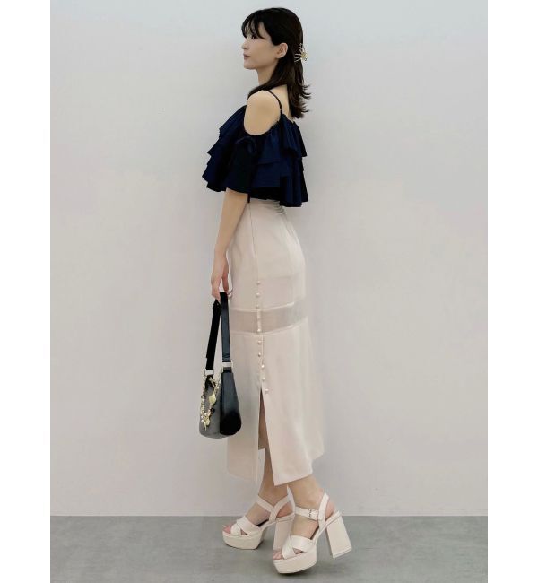 MERCURYDUO「パネルシアー切替ナロースカート」|スカート|