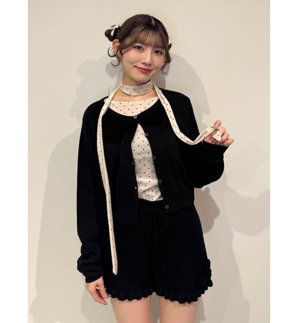 jouetie「ローズモチーフコンパクトニット【セットアップ対応】」|ニット・セーター|