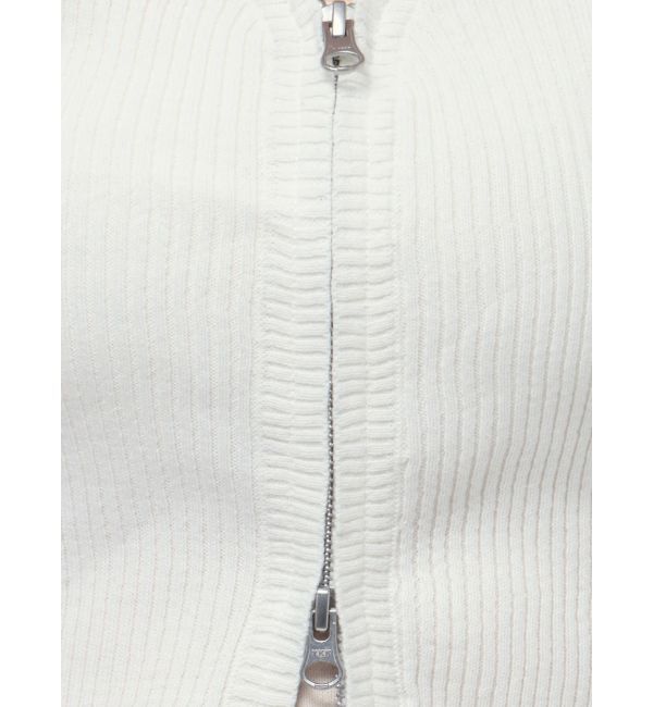 GYDA「ハーフスリーブブリーチ Wファスナーリブニットトップス」|ニット・セーター|