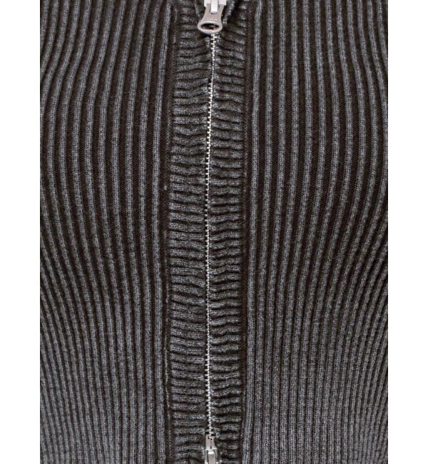 GYDA「ハーフスリーブブリーチ Wファスナーリブニットトップス」|ニット・セーター|