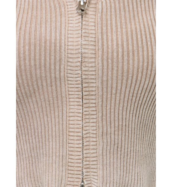 GYDA「ハーフスリーブブリーチ Wファスナーリブニットトップス」|ニット・セーター|