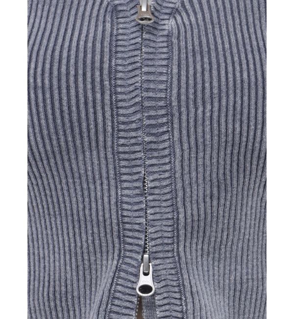 GYDA「ハーフスリーブブリーチ Wファスナーリブニットトップス」|ニット・セーター|