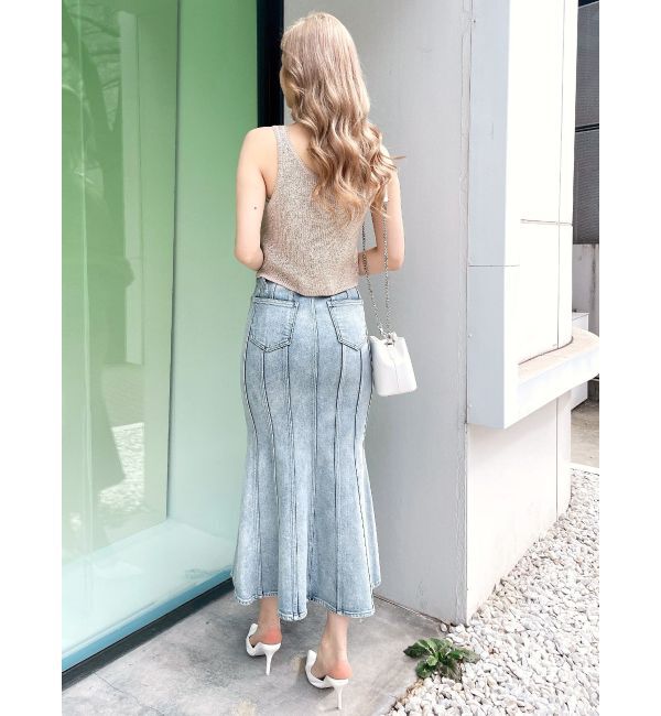 GYDA「ハイウエストバックルベルトデザインマーメイドスカート」|スカート|