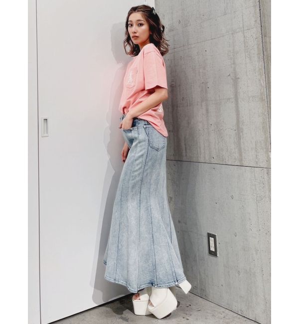 GYDA「ハイウエストバックルベルトデザインマーメイドスカート」|スカート|