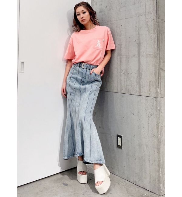 GYDA「ハイウエストバックルベルトデザインマーメイドスカート」|スカート|