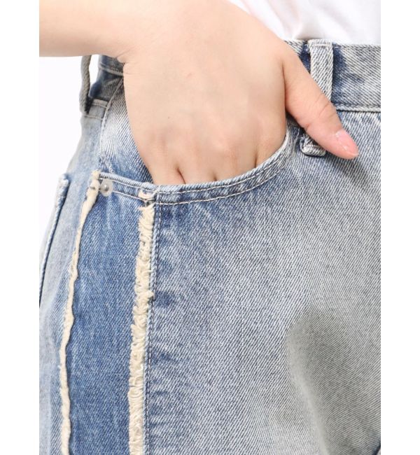 GYDA「ハイウエストside slit GYDAワイドデニムパンツ」|デニム|