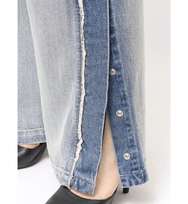 GYDA「ハイウエストside slit GYDAワイドデニムパンツ」|デニム|