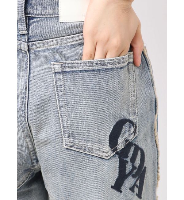 GYDA「ハイウエストside slit GYDAワイドデニムパンツ」|デニム|