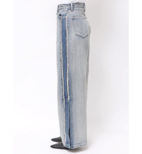 GYDA「ハイウエストside slit GYDAワイドデニムパンツ」|デニム|