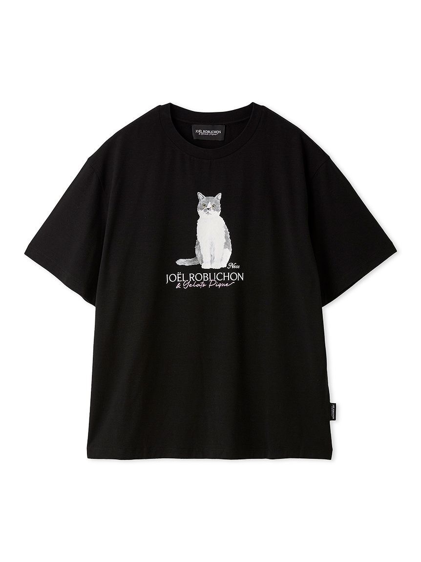 GELATO PIQUE HOMME「【JOEL ROBUCHON】【HOMME】【持続冷感】CATプリントTシャツ」|ルームウェア|BLK