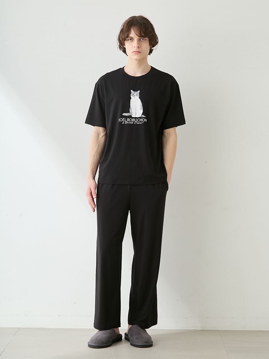 GELATO PIQUE HOMME「【JOEL ROBUCHON】【HOMME】【持続冷感】CATプリントTシャツ」|ルームウェア|