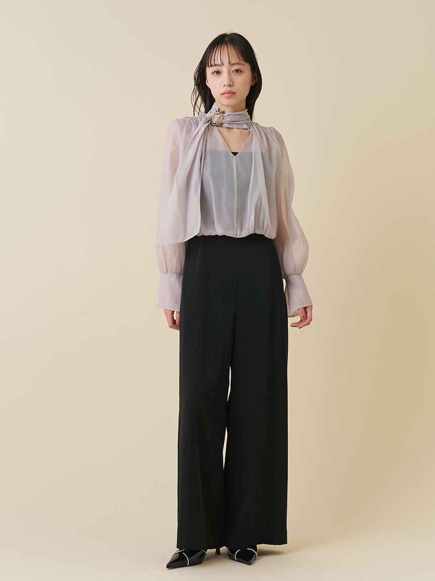 SNIDEL「シアーボレロオールインワンドレス」|オールインワン|BLK