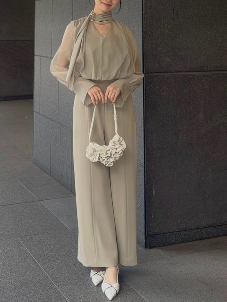 SNIDEL「シアーボレロオールインワンドレス」|オールインワン|