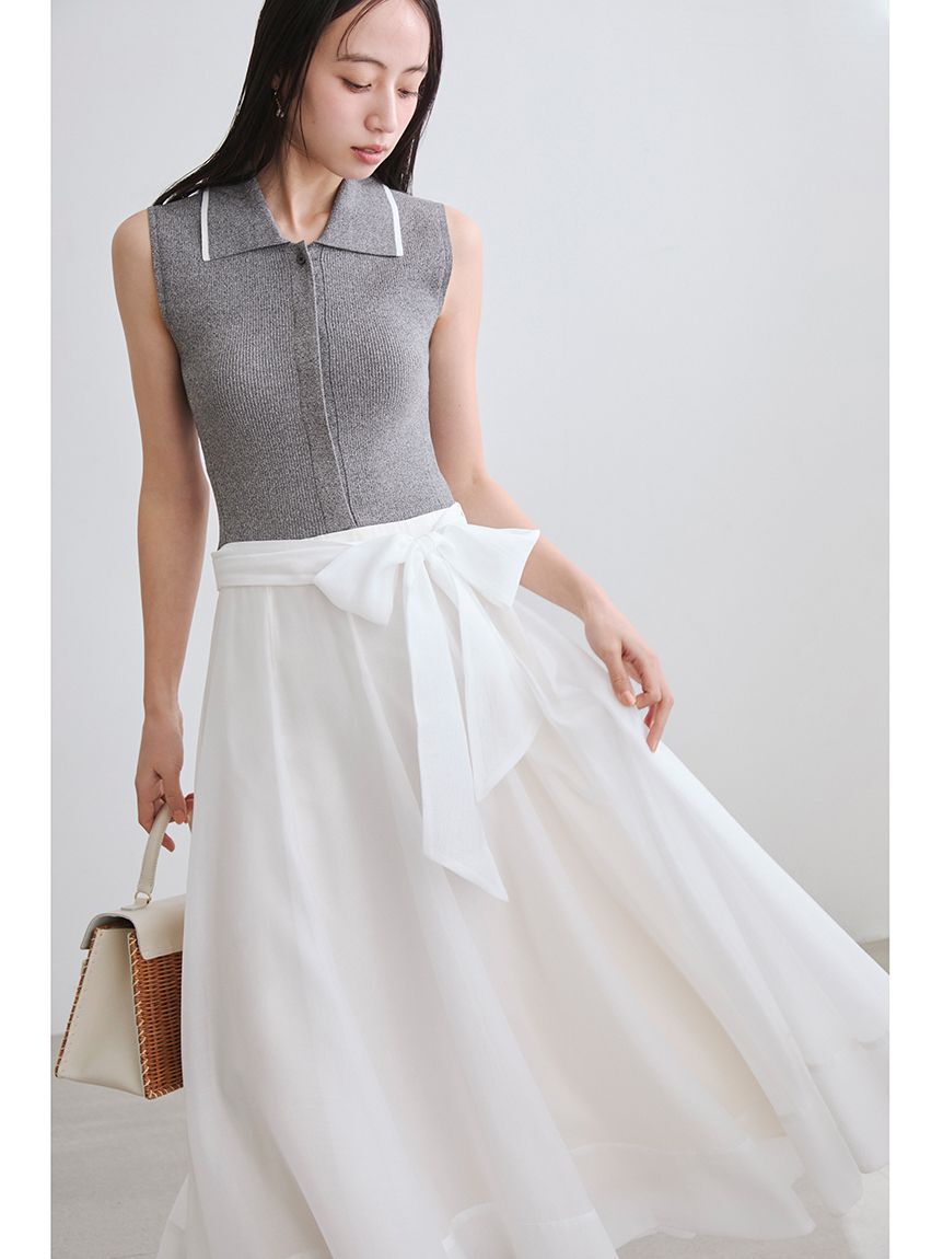 FRAY I.D「【00サイズあり】ポロニットドッキングワンピース」|ワンピース|GRY