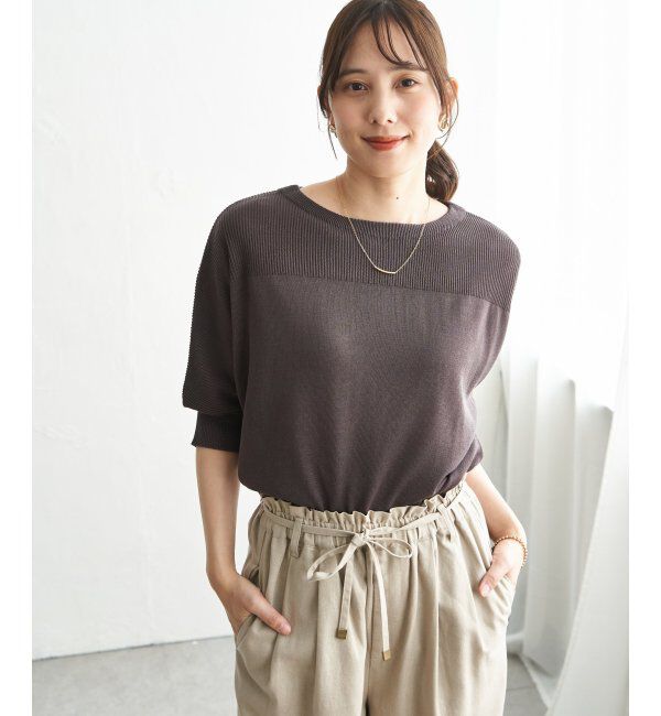 ikka「洗えるドルマンニットプルオーバー」|プルオーバー|