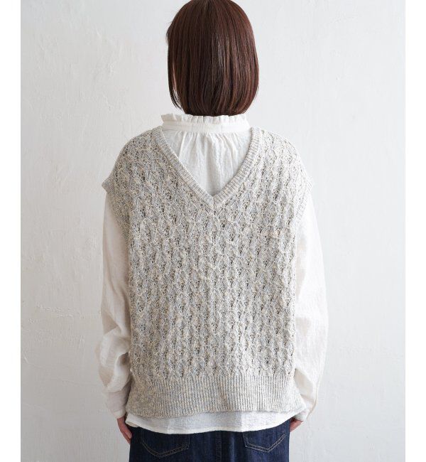 Lbc with Life「MIXヤーン透かし編み2WAYベスト」|ニット・セーター|
