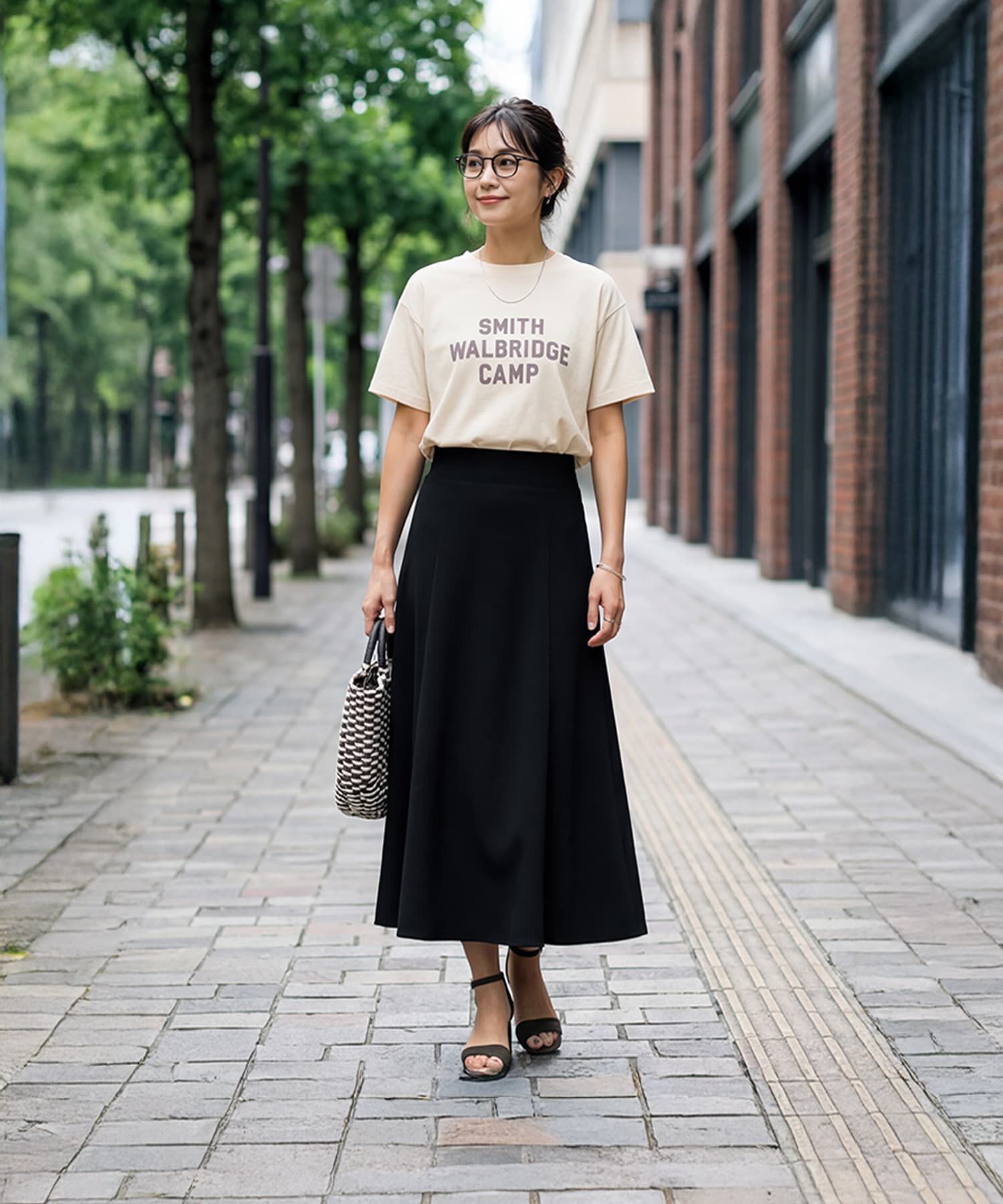 STYLE DELI「ストレッチジョーゼットAラインスカート」|台形|