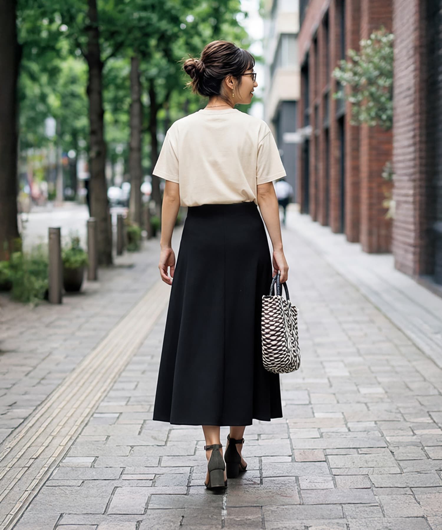 STYLE DELI「ストレッチジョーゼットAラインスカート」|台形|