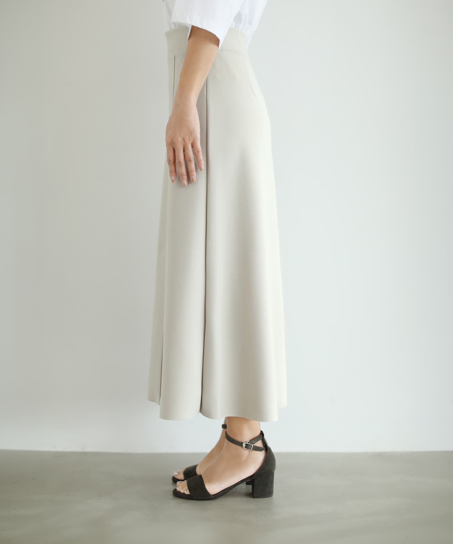 STYLE DELI「ストレッチジョーゼットAラインスカート」|台形|