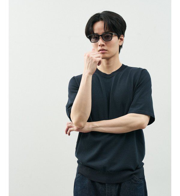  「SUNCUTGlasses/UV100%CUT サングラス レザー調 ラバーテンプル 紫外線対策 UV対策 UVカット ズレ落ち防止」|サングラス|