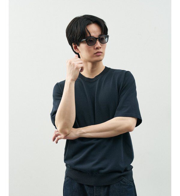  「SUNCUTGlasses/UV100%CUT サングラス レザー調 ラバーテンプル 紫外線対策 UV対策 UVカット ズレ落ち防止」|サングラス|