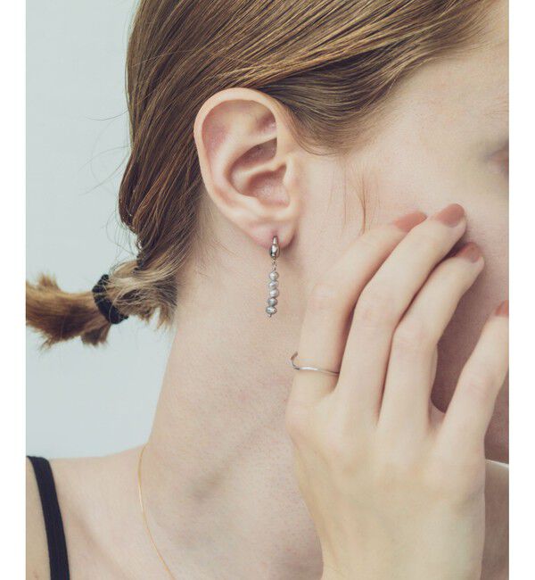 ete「パール ストレートライン イヤリング」|イヤリング|