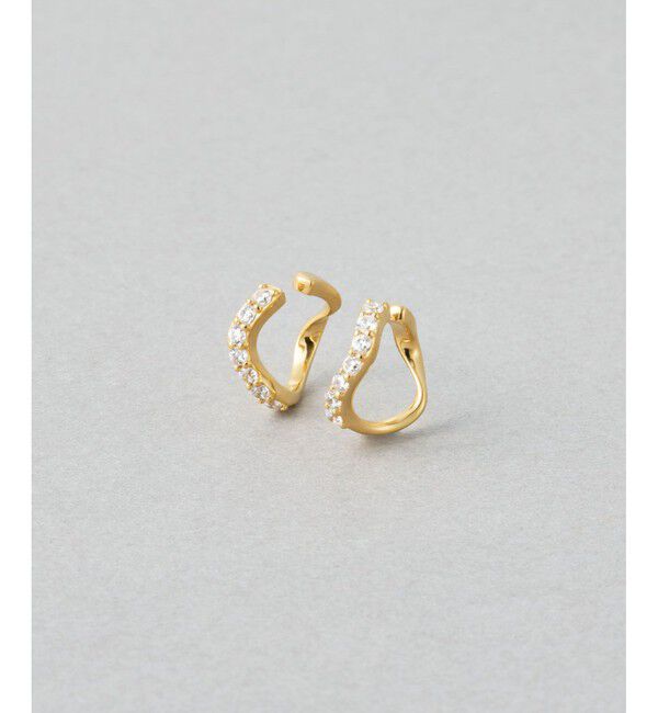 Jouete「ダブルフェイス イヤリング ジルコニア」|イヤリング|イエローゴールド