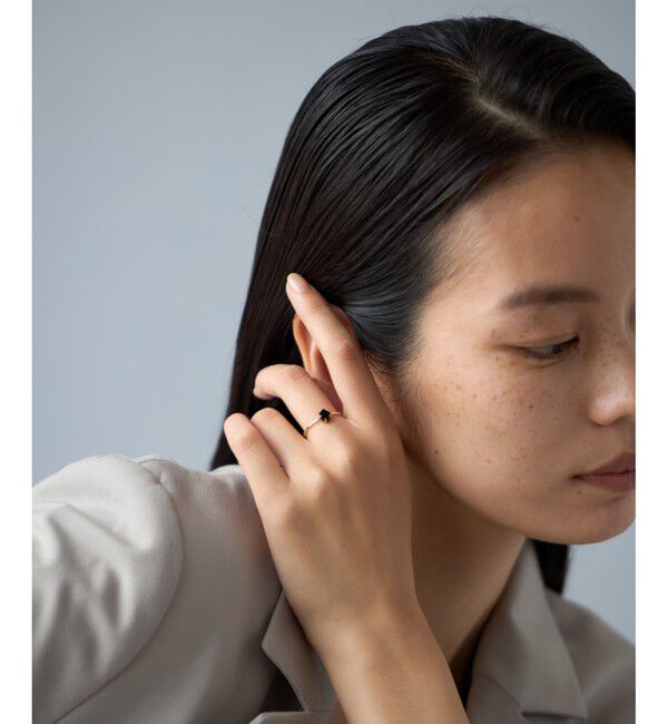 Jouete「[レイヤー] K10YG リング ブラックカルセドニー」|リング|