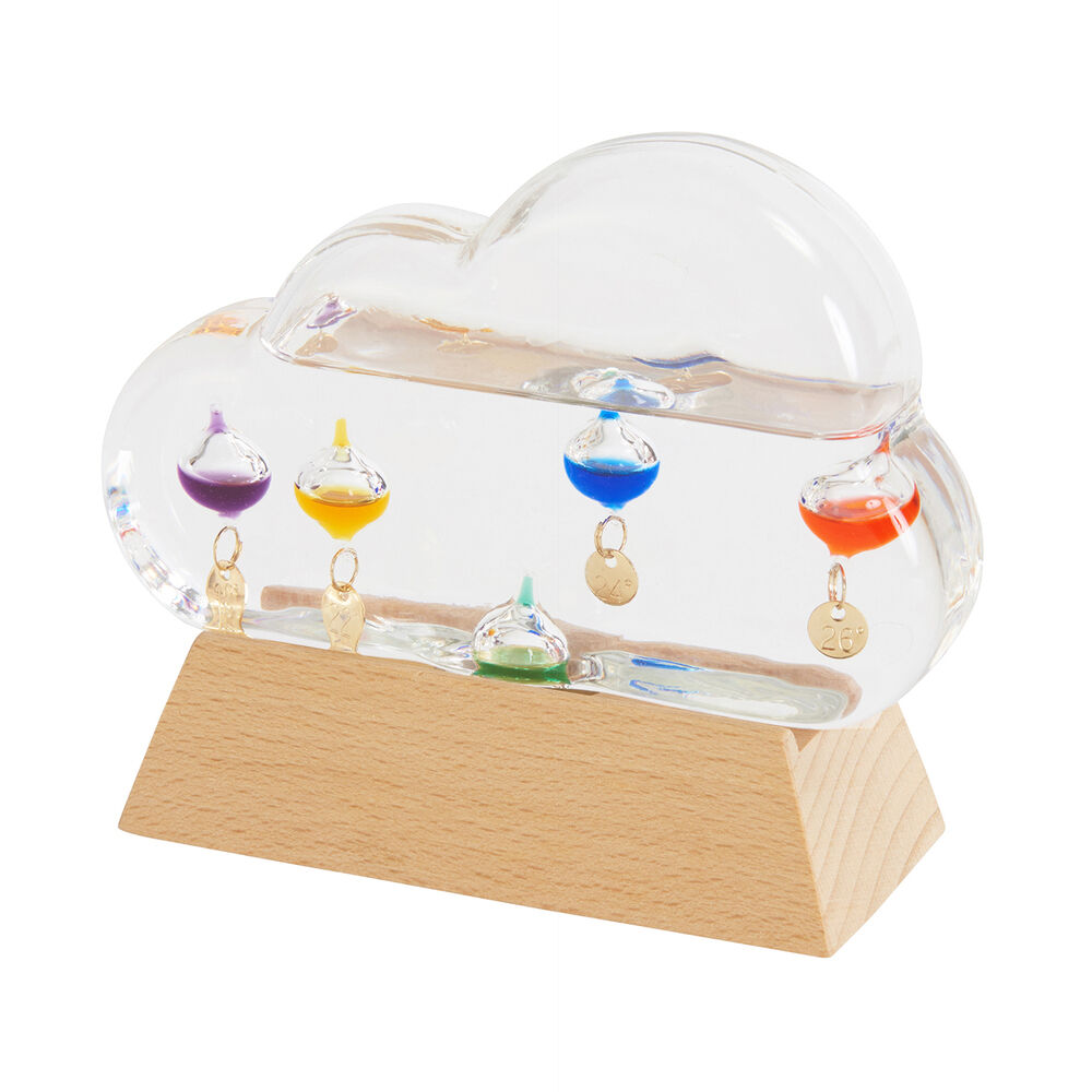 BACKYARD FAMILY「温度計 おしゃれ 通販 ガリレオ温度計 ガラスフロート温度計 雲 クラウド 木製 ナチュラル」|クロック・置時計|その他1