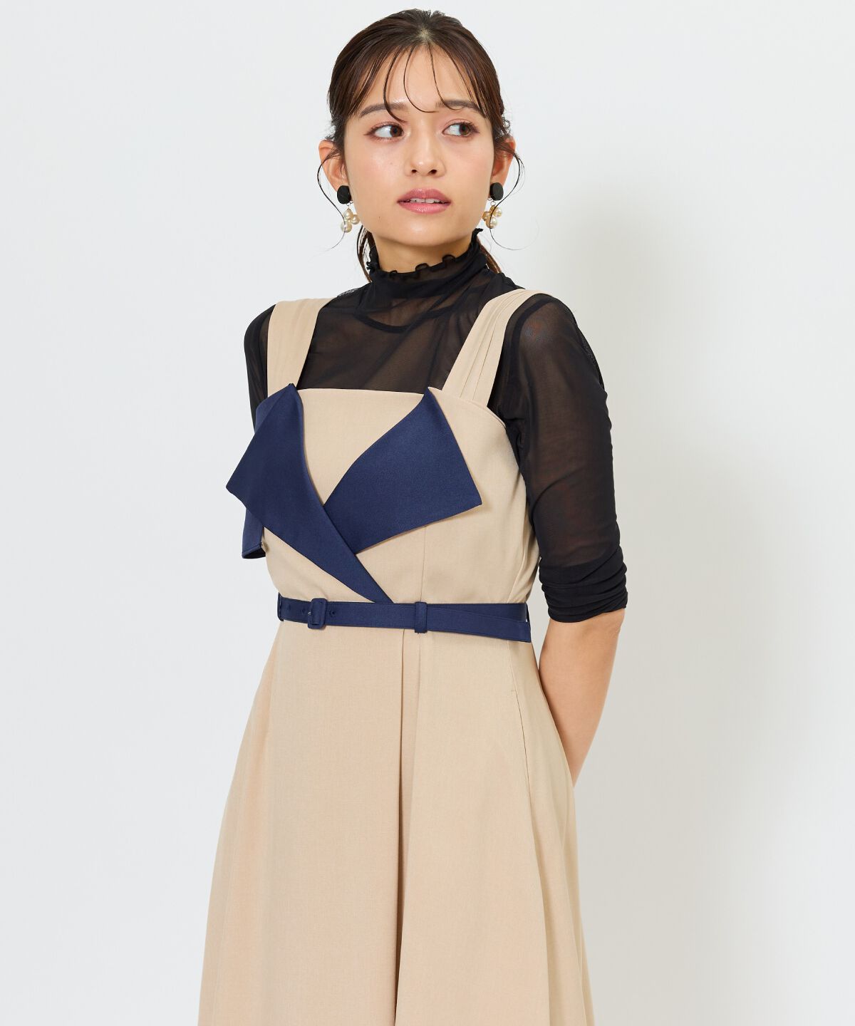 アンドクチュール「バイカラーデザインジャンスカ」|ジャンパースカート|