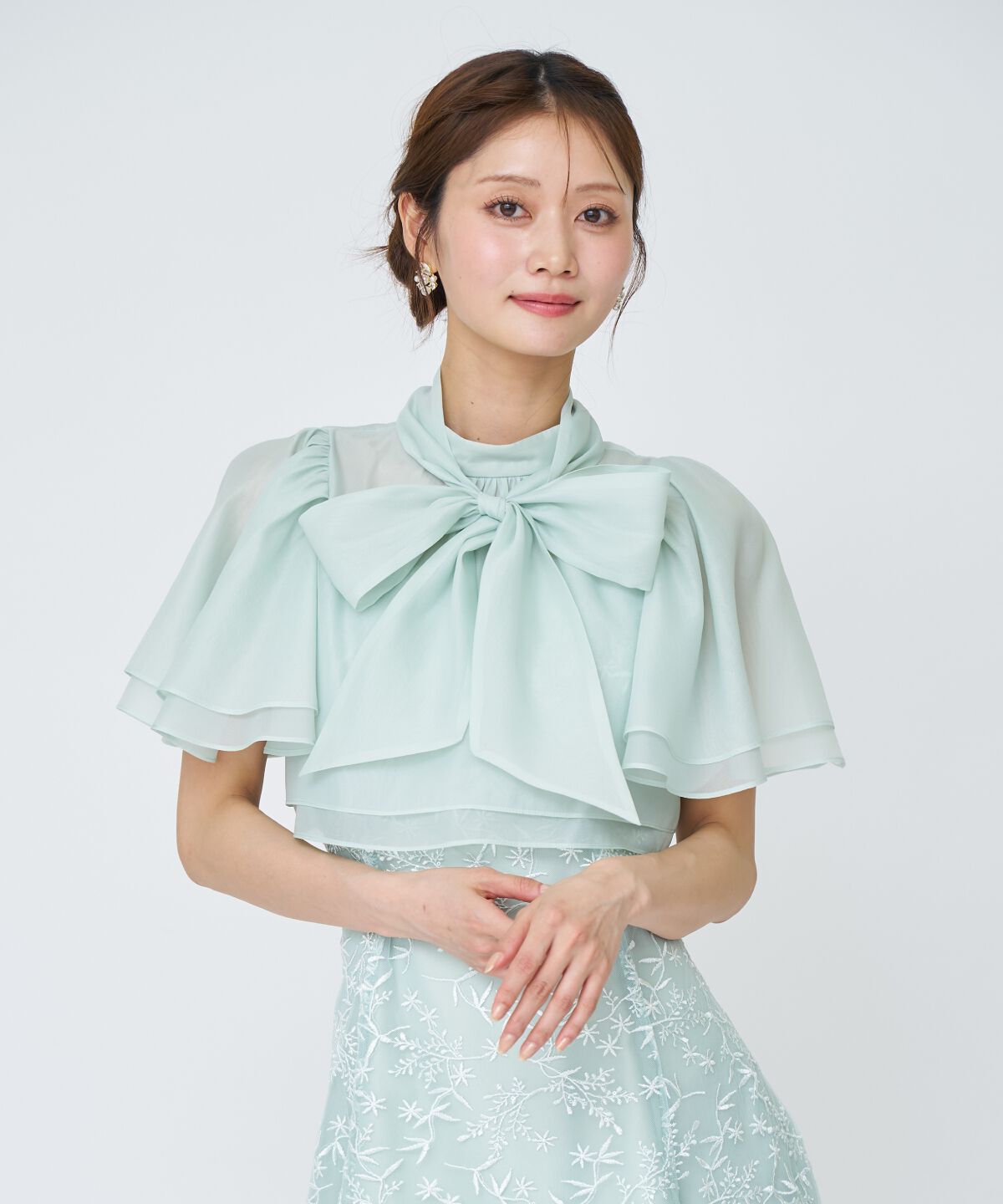 アンドクチュール「ラメボタニカルレースレイヤードドレス」|ドレス|