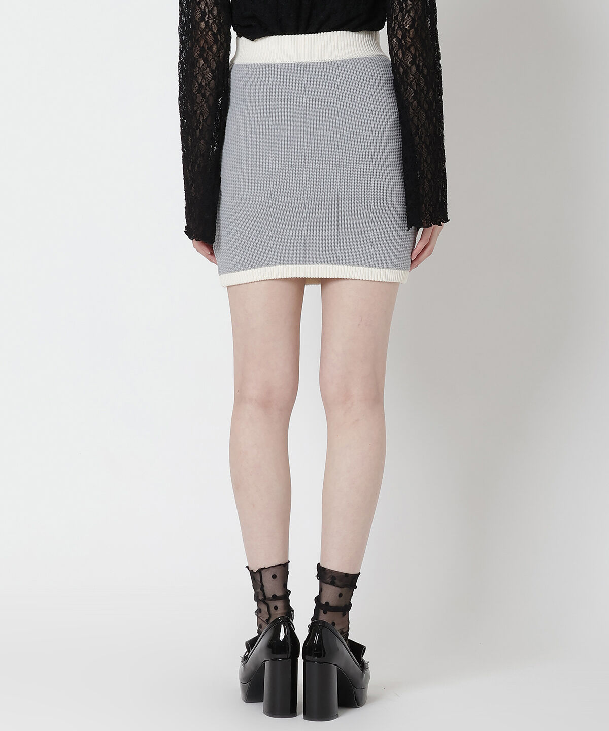 REDYAZEL「配色ニットミニスカート」|タイト|