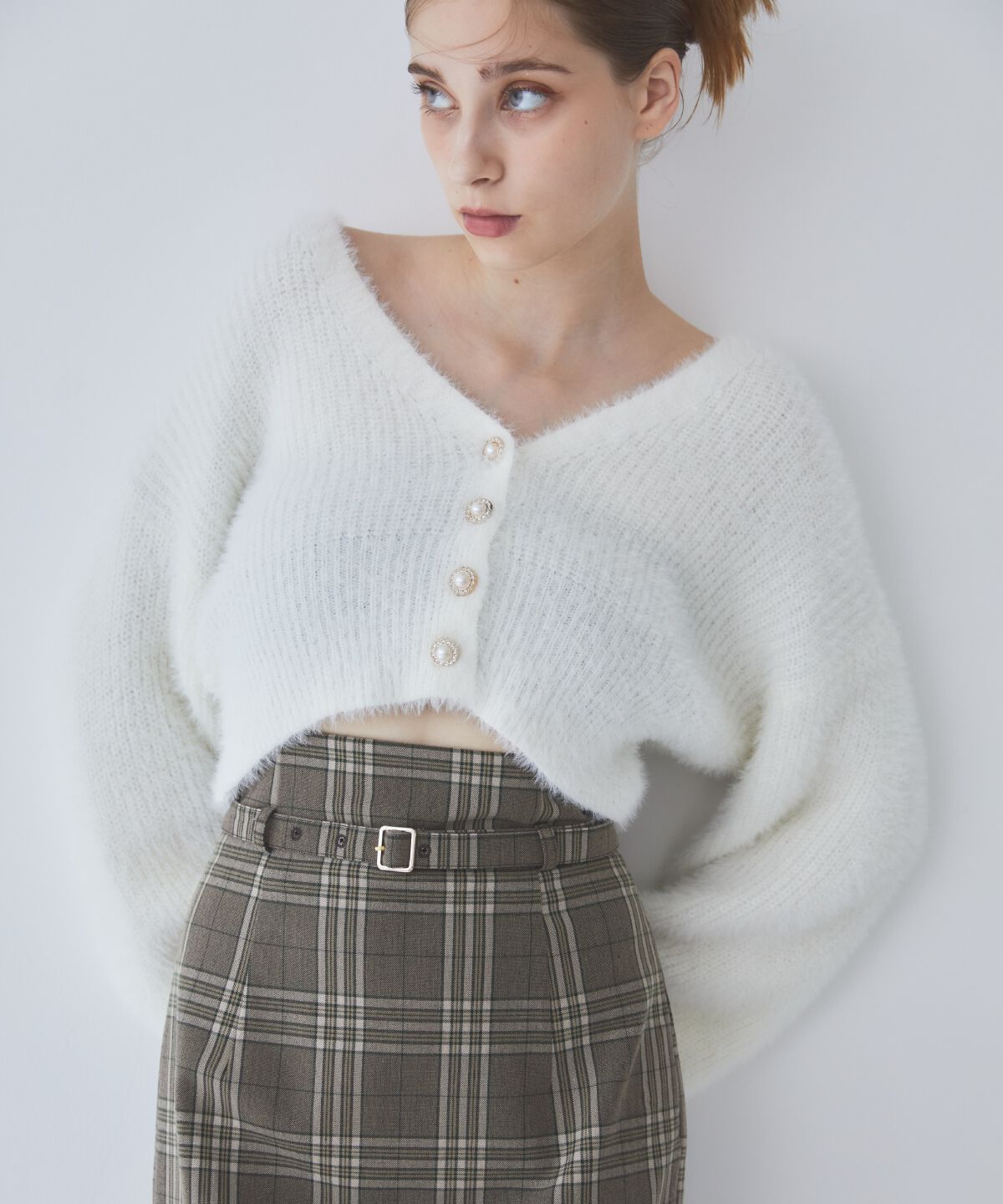 REDYAZEL「チェック&times;レースタイトスカート」|タイト|