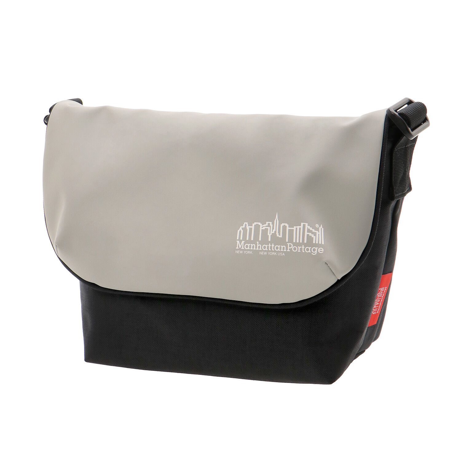 Manhattan Portage「Nylon Messenger Bag JR Back Pocket W/ Divider Magnet VEG Leather 600D HYDR」|ショルダー・メッセンジャー|GRY