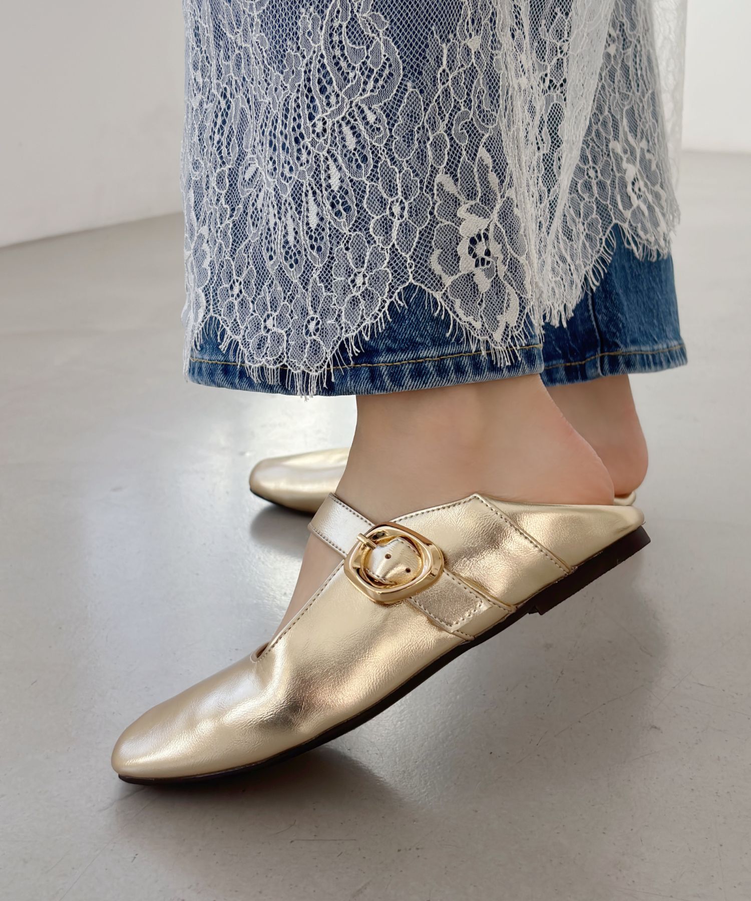 WA Oriental TRaffic「柔らか ストラップ フラット パンプス /52104 フィット クッション」|パンプス|