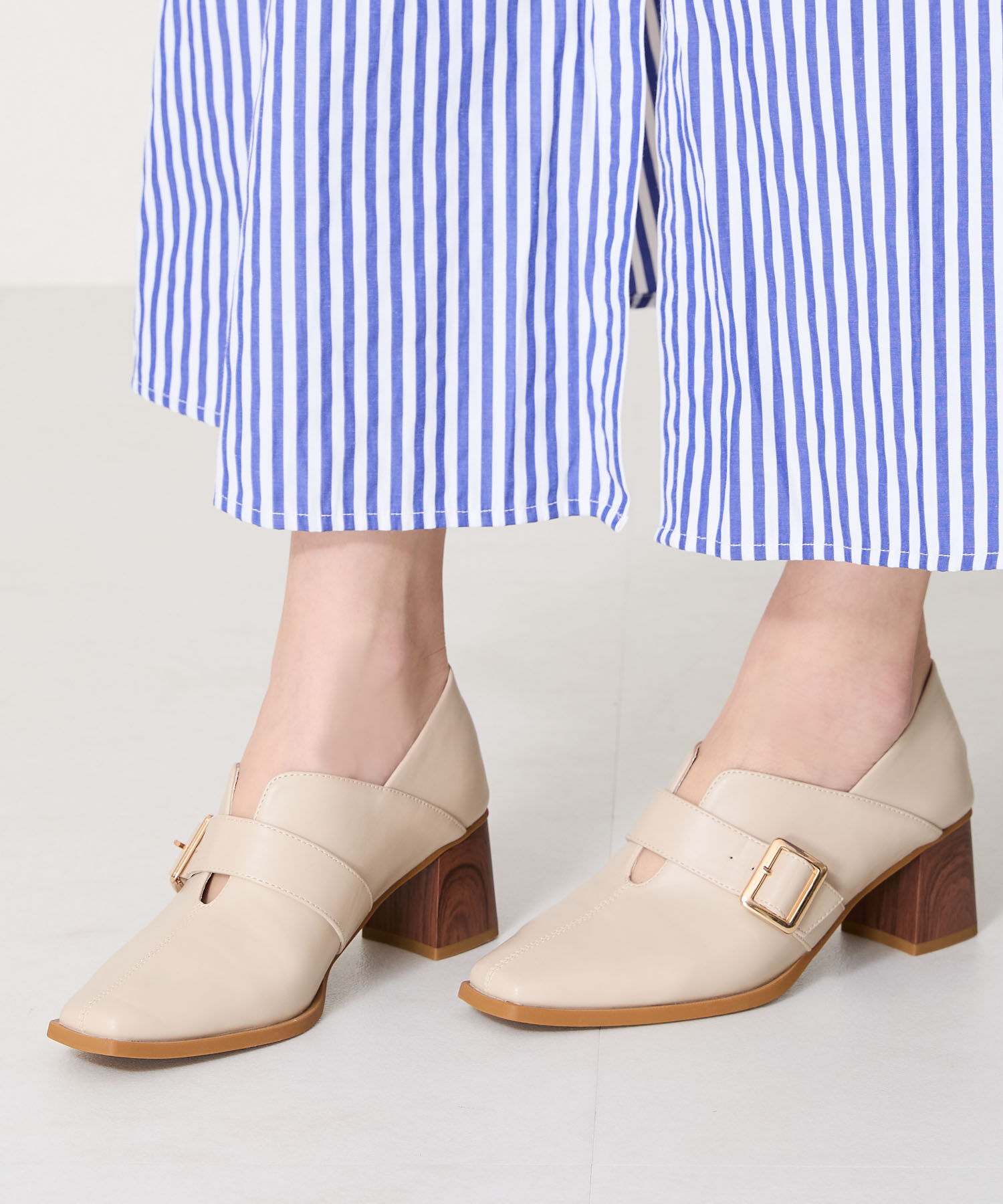 ORiental TRaffic「ウッドヒールベルトパンプス/51103 パンプス トレンド 人気 売れてる」|パンプス|