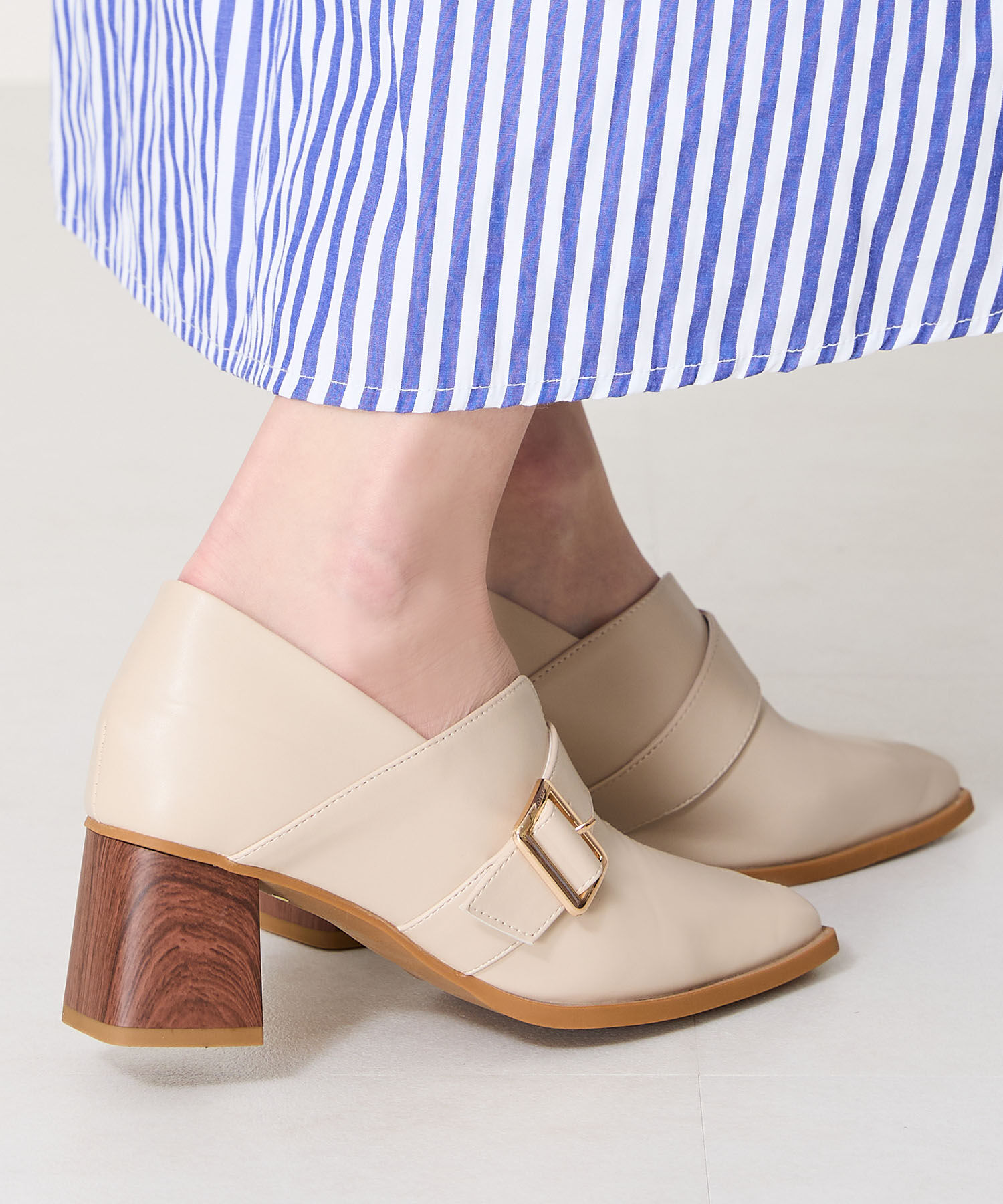 ORiental TRaffic「ウッドヒールベルトパンプス/51103 パンプス トレンド 人気 売れてる」|パンプス|