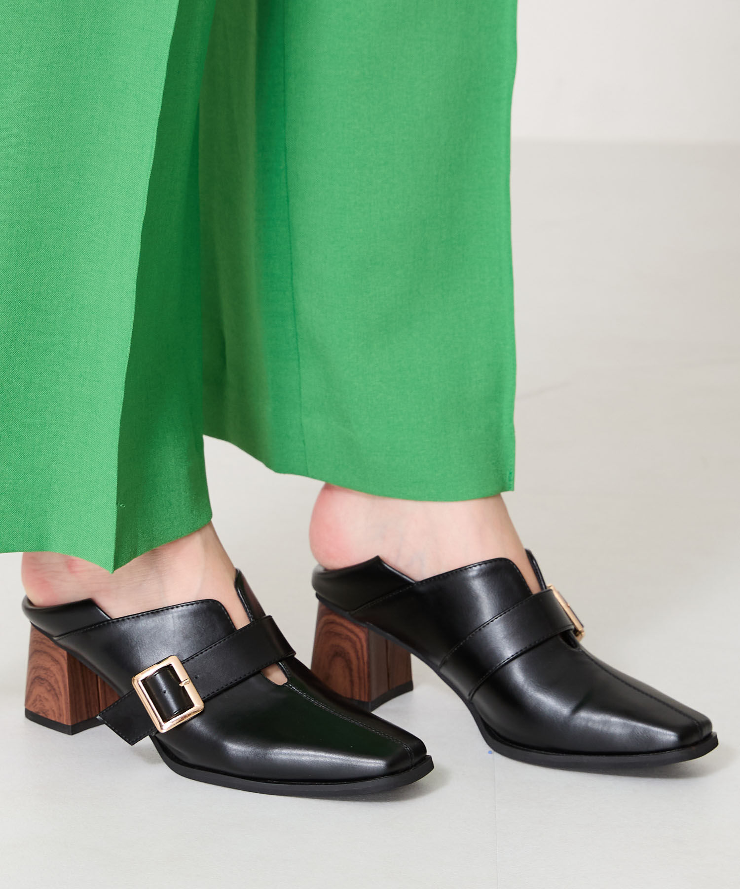 ORiental TRaffic「ウッドヒールベルトパンプス/51103 パンプス トレンド 人気 売れてる」|パンプス|